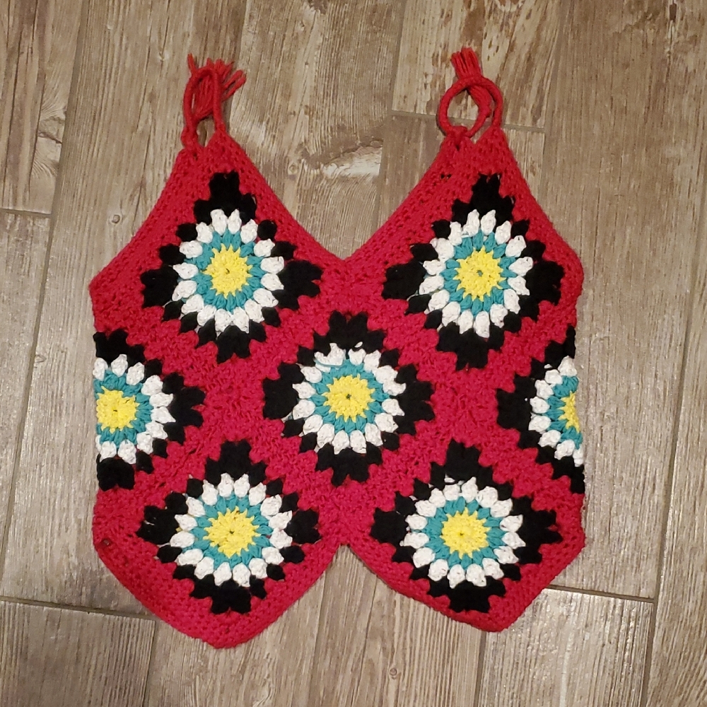 Handmade Geometric Pattern Crochet Tank Top